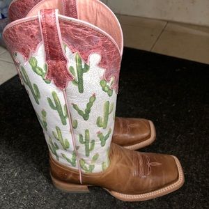 Womens Vintage Ariat Cactus Cowboy Boots Size 8.5